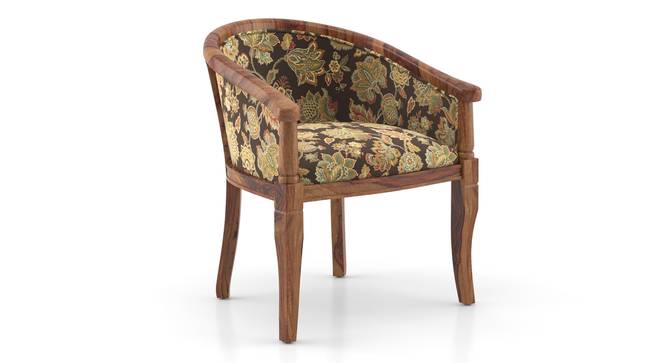 Florence Armchair (Teak Finish, Chintz Floral) by Urban Ladder - Side View - 