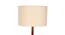 Faraday Floor Lamp with Side Table (Natural Linen Shade Colour, Light Walnut Base Finish) by Urban Ladder - - 