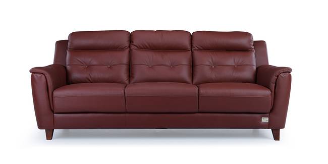 Patrick Leather Sofa (Brick Red) (3-seater Custom Set - Sofas, None Standard Set - Sofas, Brick Red, Regular Sofa Size, Regular Sofa Type, Leather Sofa Material)