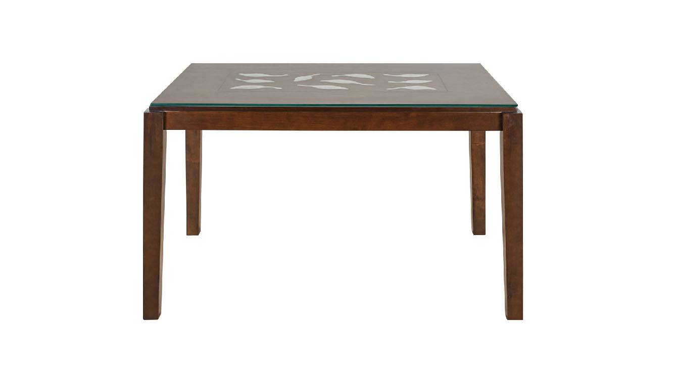 Forester Solid Wood 4 Seater Dining Table with Set of 4 Chairs in Dark