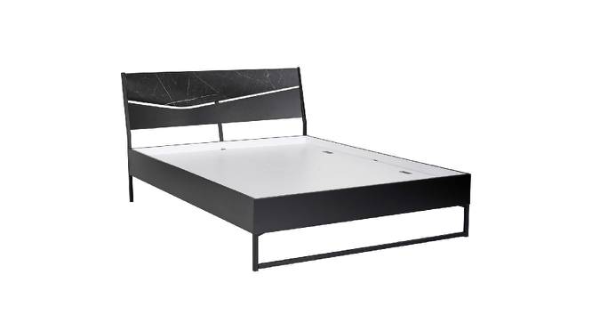 Urbenia Engineered Wood Without Storage Queen Bed (Black) (King Bed Size, Matte Finish) by Urban Ladder - Front View Design 1 - 699025