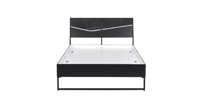 Urbenia Engineered Wood Without Storage Queen Bed (Black) (Queen Bed Size, Matte Finish) by Urban Ladder - Design 1 Side View - 699034