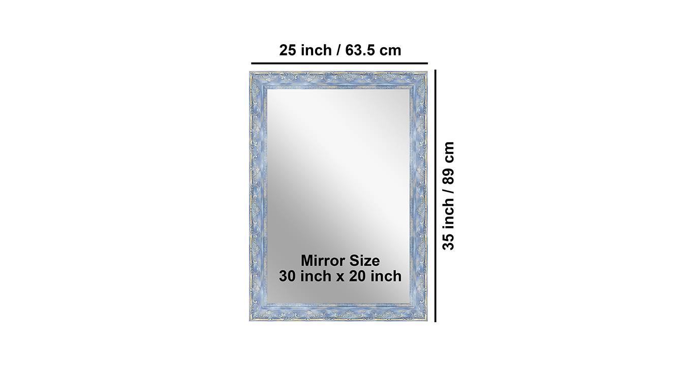 Blue Glass Rectangular Wall Mirror Urban Ladder