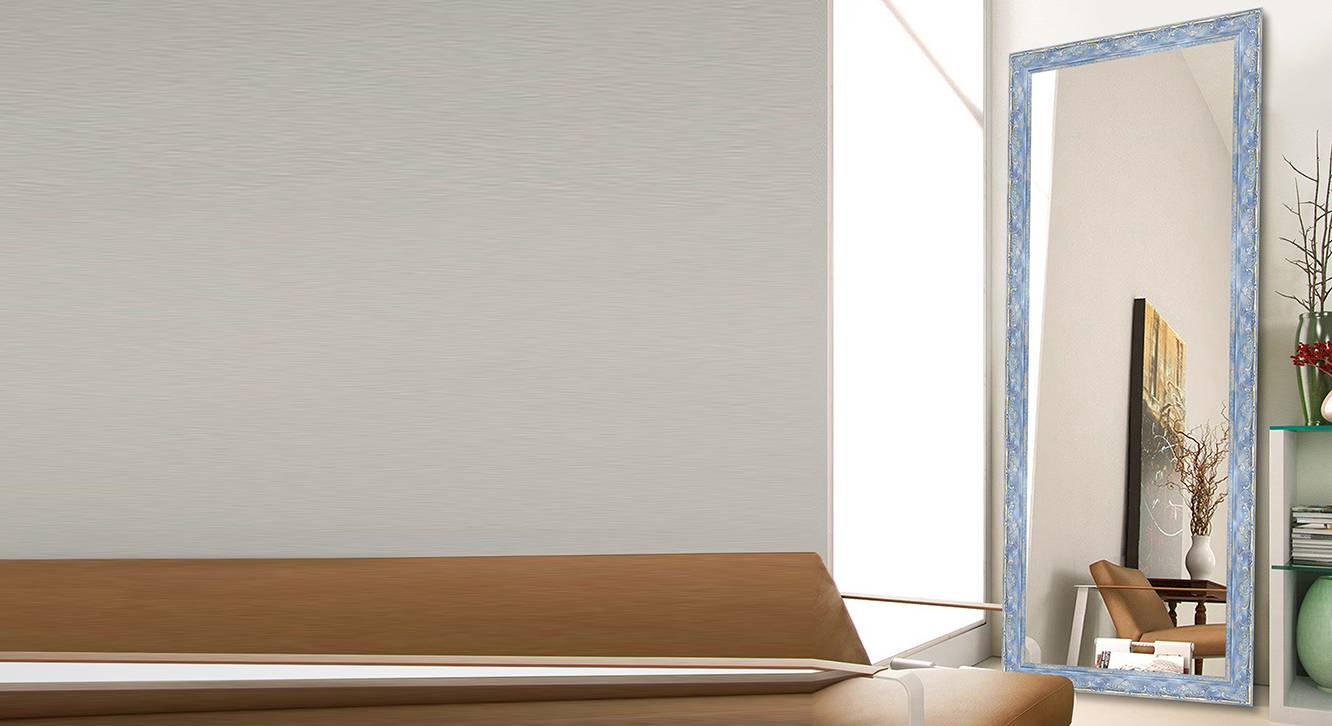 Blue Glass Rectangular Wall Mirror Urban Ladder