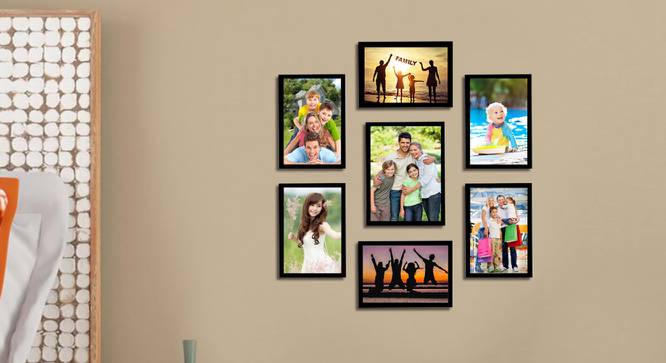 Wall Collage Photo Frame ELFGRP7EM000200B (Black) by Urban Ladder - Front View Design 1 - 699827