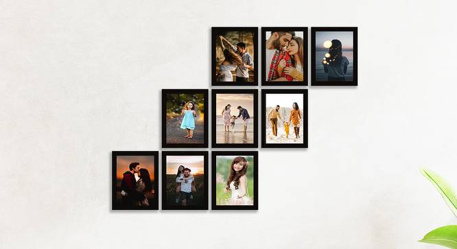 Wall Collage Photo Frame ELFGRP9BEM003400 (Black) by Urban Ladder - Front View Design 1 - 699831