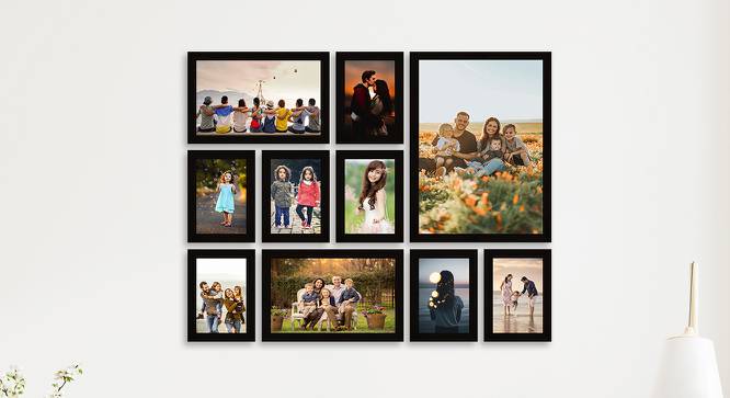 Wall Collage Photo Frame ELFGRP10BEM00340 (Black) by Urban Ladder - Front View Design 1 - 699835