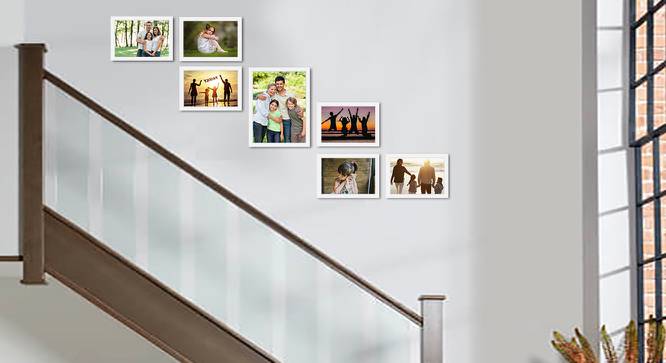 Wall Collage Photo Frame ELFGRP7EM001800A (White) by Urban Ladder - Front View Design 1 - 699924