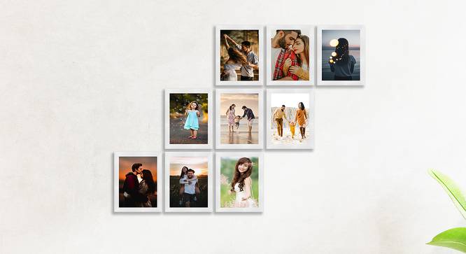 Wall Collage Photo Frame ELFGRP9BEM003800 (White) by Urban Ladder - Front View Design 1 - 699929