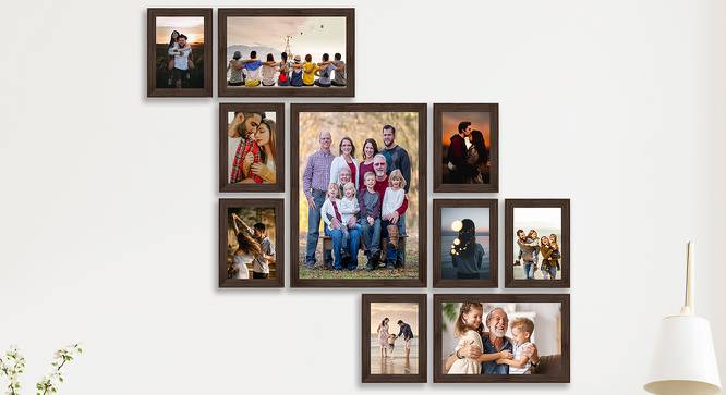 Wall Collage Photo Frame ELFGRP10AEM00330 (Brown) by Urban Ladder - Front View Design 1 - 699930