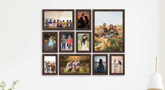 Wall Collage Photo Frame ELFGRP10BEM00330 (Brown) by Urban Ladder - Front View Design 1 - 699931