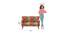 Memsaab Love Seat - Savanna Green (Floral Swirls Red) by Urban Ladder - - 