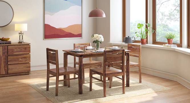 Aries Dining Chair - Set of 2 (Teak Finish) by Urban Ladder - Front View - 