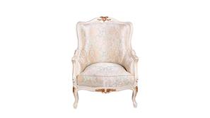 White Louis Wooden Sofa (Gold)