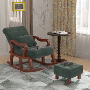 Rocking Chairs Living In Mumbai Design Traye Lounge Chair in Green Fabric