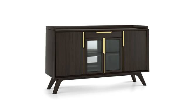 Taarkashi 61" Wide Sideboard Cum Bar Unit (American Walnut Finish) by Urban Ladder - Side View - 