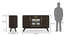 Taarkashi 61" Wide Sideboard Cum Bar Unit (American Walnut Finish) by Urban Ladder - Dimension - 