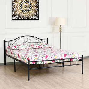78x60 Bed Design Esca Metal Double Size Platform Bed in Black Finish