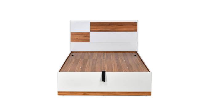 Romano Engineered Wood Queen Bed with Hydraulic Storage (Color - HG Cashmere/Teak) (Queen Bed Size, Cashmere & Teak Finish) by Urban Ladder - Design 1 Side View - 701215