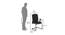 Gary Upholstered Visitor Chair with Armrest (Black) (Black) by Urban Ladder - Design 1 Dimension - 701314