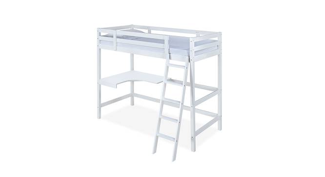 Genius Solid Wood Bunk Bed With Study Table & Left Side Ladder For Kids (White) (White, White Finish) by Urban Ladder - Front View Design 1 - 701413