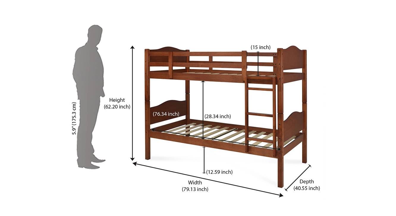 Kester Engineered Wood Bunk Bed in Brown Colour Urban Ladder