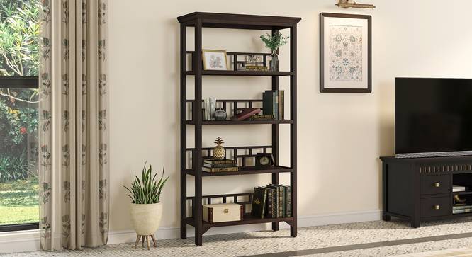 Enid Bookshelf (Finish: Mango Mahogany) (Mango Mahogany Finish) by Urban Ladder - Front View - 