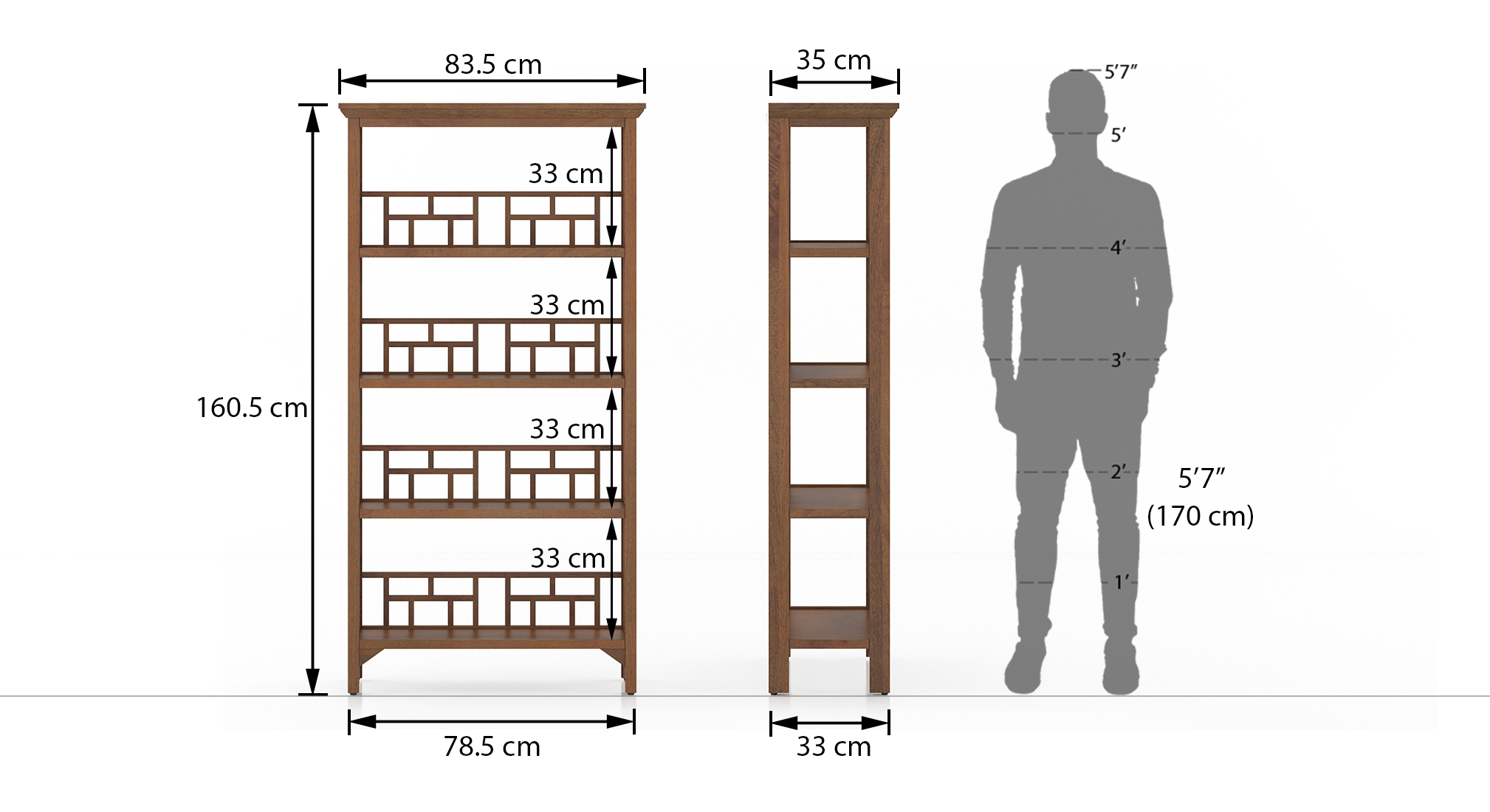 Enid bookshelf amber walnut 5