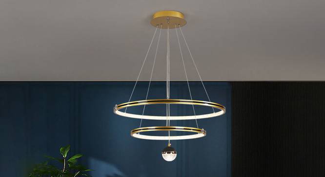 Neveah Metal  Chandelier (Gold) by Urban Ladder - Front View Design 1 - 