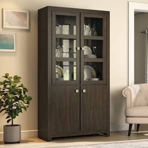 Closed Storage Bookshelves Design Theodore Engineered Wood Bookshelf in Rustic Walnut Finish