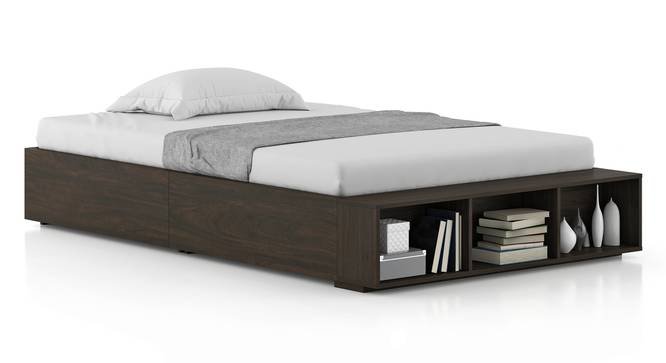 Toshi Teen Bed With Storage (Rustic Walnut Finish) by Urban Ladder - Cross View Design 1 - 702330