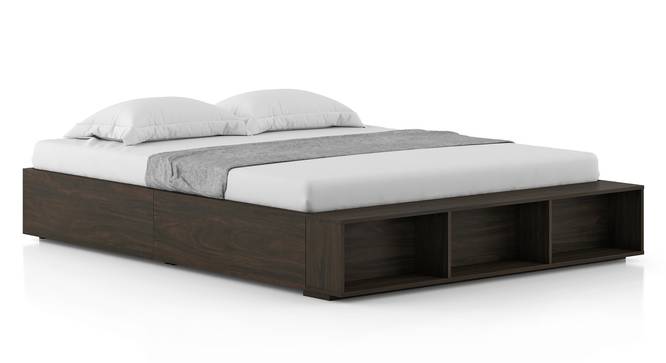 Toshi Platform Storage Bed (Queen Bed Size, Rustic Walnut Finish) by Urban Ladder - Cross View Design 1 - 702396