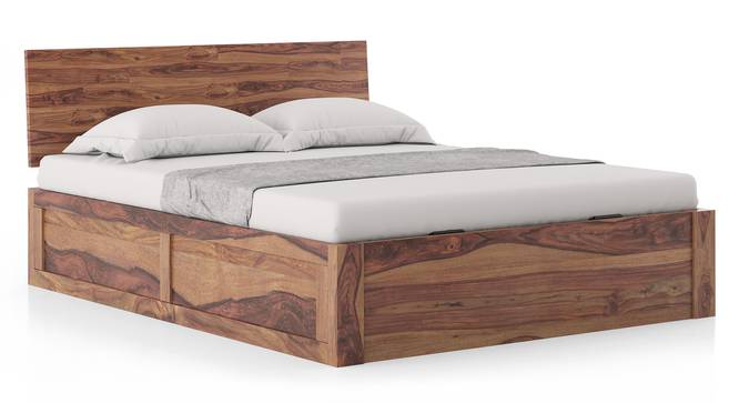 Boston Storage Bed (Solid Wood) (Teak Finish, King Bed Size, Hydraulic Storage Type) by Urban Ladder - Side View - 702903