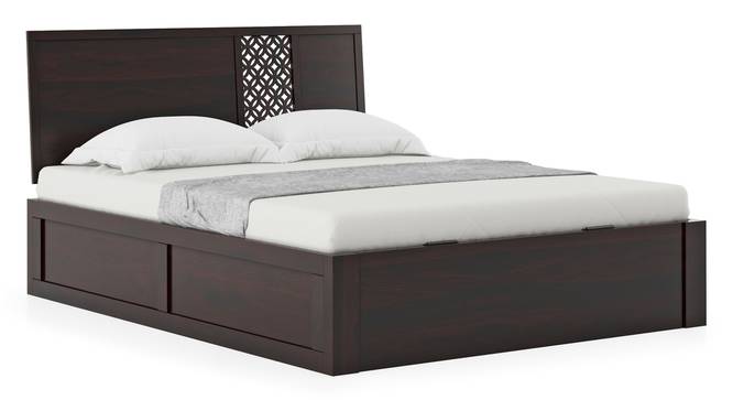 Alaca Storage Bed (Solid Wood) (Mahogany Finish, Queen Bed Size, Hydraulic Storage Type) by Urban Ladder - Side View - 702920