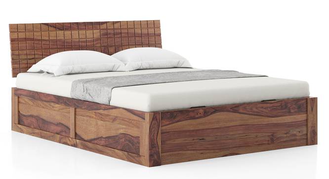 Valencia Storage Bed (Solid Wood) (Teak Finish, King Bed Size, Hydraulic Storage Type) by Urban Ladder - Front View - 702998