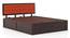 Florence Storage Bed (Solid Wood) (Mahogany Finish, King Bed Size, Lava, Hydraulic Storage Type) by Urban Ladder - Close View - 703016