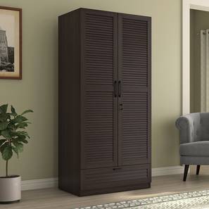 Wardrobes Design Bennis Engineered Wood 2 Door Wardrobe Without Mirror in Dark Walnut Finish