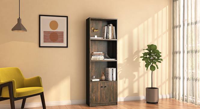 Darcia Engineered Wood Bookshelf in Rustik Walnut Finish (Rustic Walnut Finish, 1 x 4 Configuration) by Urban Ladder - Full View Design 1 - 703076
