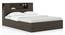 Covelo Storage Bed With Headboard Shelves (Queen Bed Size, Rustic Walnut Finish) by Urban Ladder - Side View - 