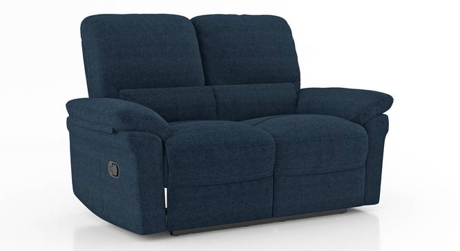 Bernice 3 Seater Fabric Recliner in Tan Fabric (Two Seater, Capri Blue) by Urban Ladder - Side View - 
