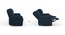 Bernice 3 Seater Fabric Recliner in Tan Fabric (Three Seater, Capri Blue) by Urban Ladder - Rear View - 