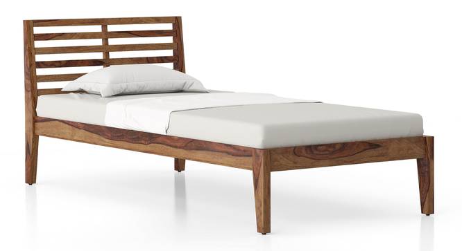 Elwyn Non-Storage Single Bed -Finish- Teak (Teak Finish, Single Bed Size) by Urban Ladder - Side View - 