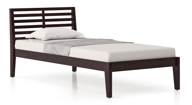 Elwyn Non-Storage Single Bed -Finish- Teak (Mahogany Finish, Single Bed Size) by Urban Ladder - Side View - 