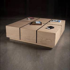 expressionist by mohanbir Glph Rectangular Natural Oak Coffee Table in Natural Finish-picture-10