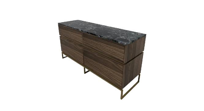 Huch Series Dresser with Stone Top and MS Powder Coated Gold Base (Natural Finish) by Urban Ladder - Front View Design 1 - 710878