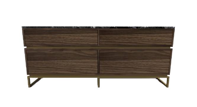 Huch Series Dresser with Stone Top and MS Powder Coated Gold Base (Natural Finish) by Urban Ladder - Design 1 Side View - 710889