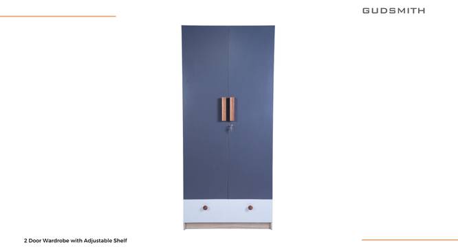 Wardrobe Graphite grey & New light walnut in walnut finish (Graphite Grey & New Light Walnut Finish) by Urban Ladder - Front View Design 1 - 710923