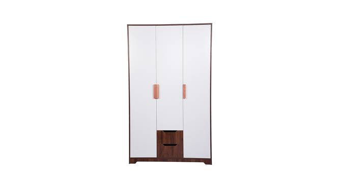 Wardrobe Frosty white & Columbian walnut in walnut finish (Matte Finish) by Urban Ladder - Front View Design 1 - 710924