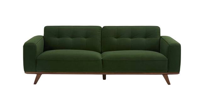 Dammask Fabric Sofa (Midnight Forest Green Colour) (Green, 3-seater Custom Set - Sofas, None Standard Set - Sofas, Fabric Sofa Material, Regular Sofa Size, Regular Sofa Type)