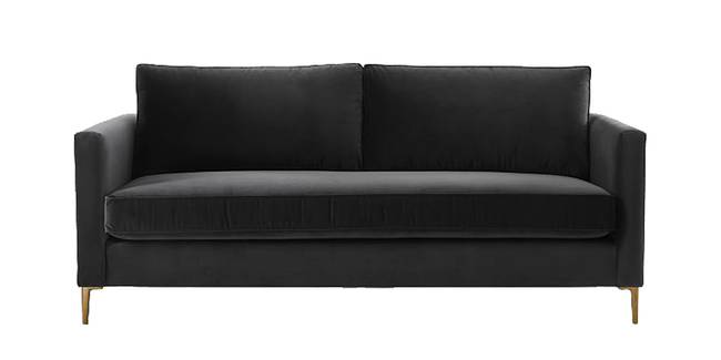 Jerrsey Fabric Sofa (Black, 3-seater Custom Set - Sofas, None Standard Set - Sofas, Fabric Sofa Material, Regular Sofa Size, Regular Sofa Type)